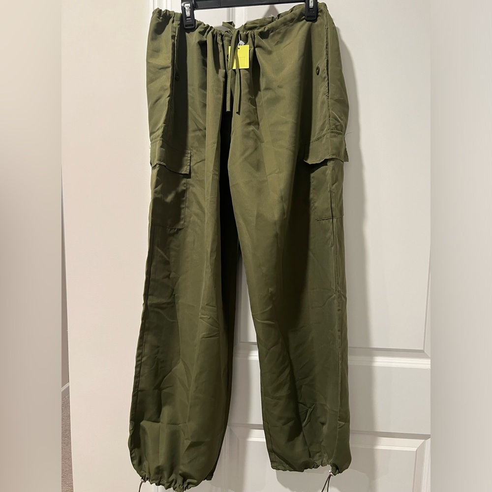 Women  Army Green wide leg pants